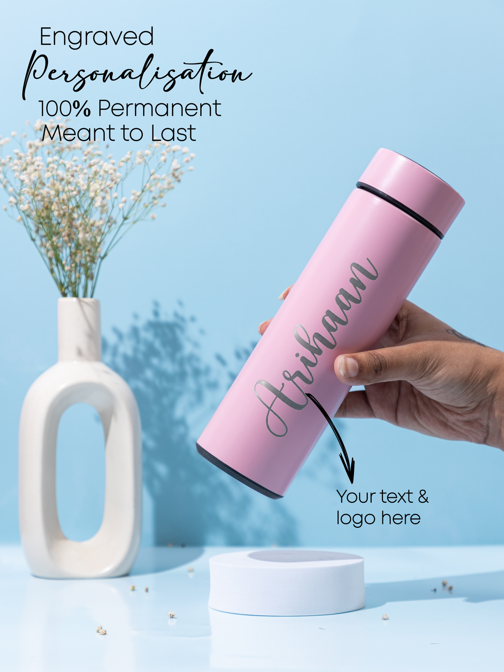 Personalized temperature display double walled bottles 500ml 1219 Avenue India