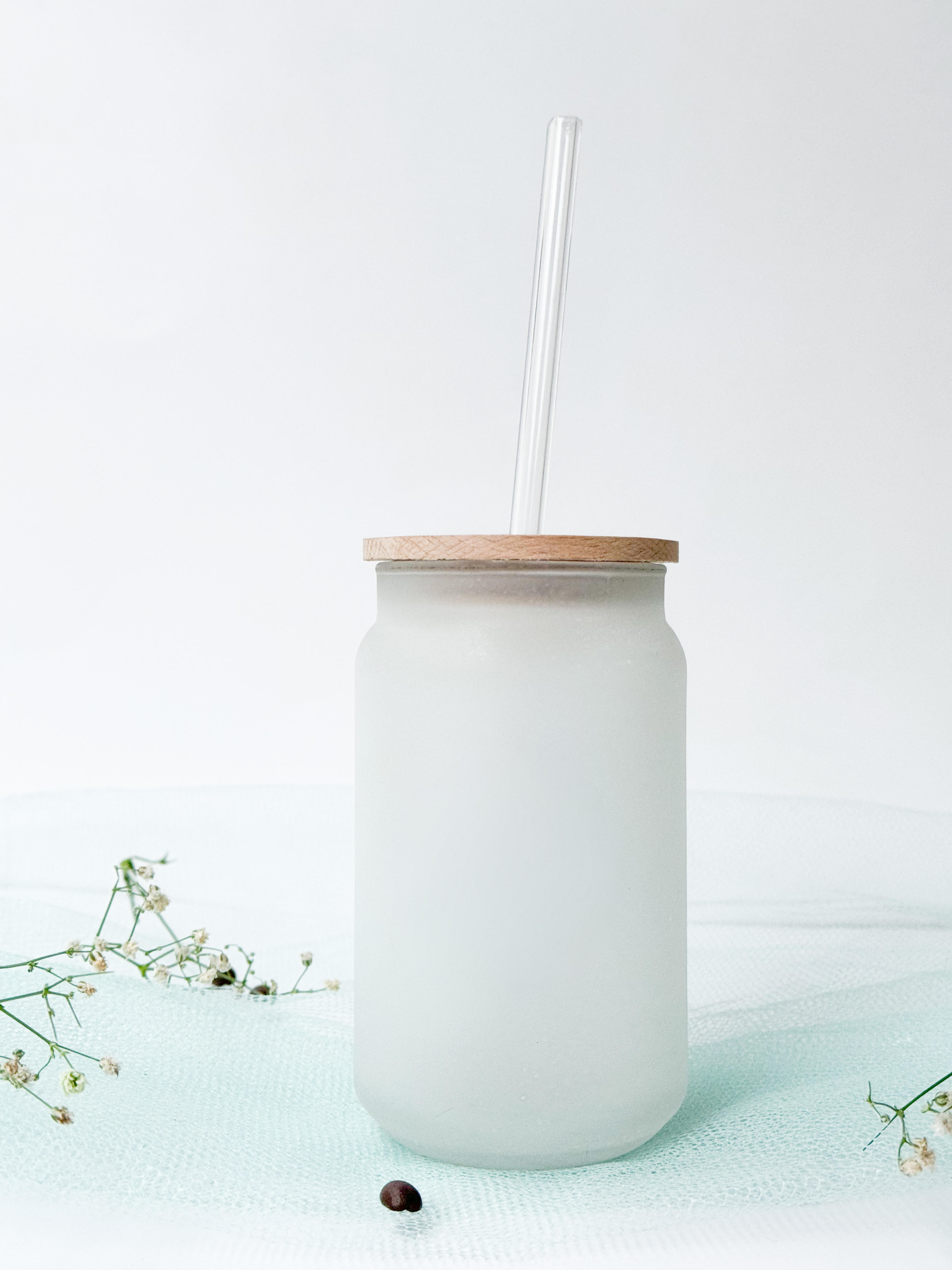 Personalized Varsity Initial Name Frosted Can Sipper 500ml| Coffee Glass Tumbler with straw and lid 22oz 1219 Avenue India