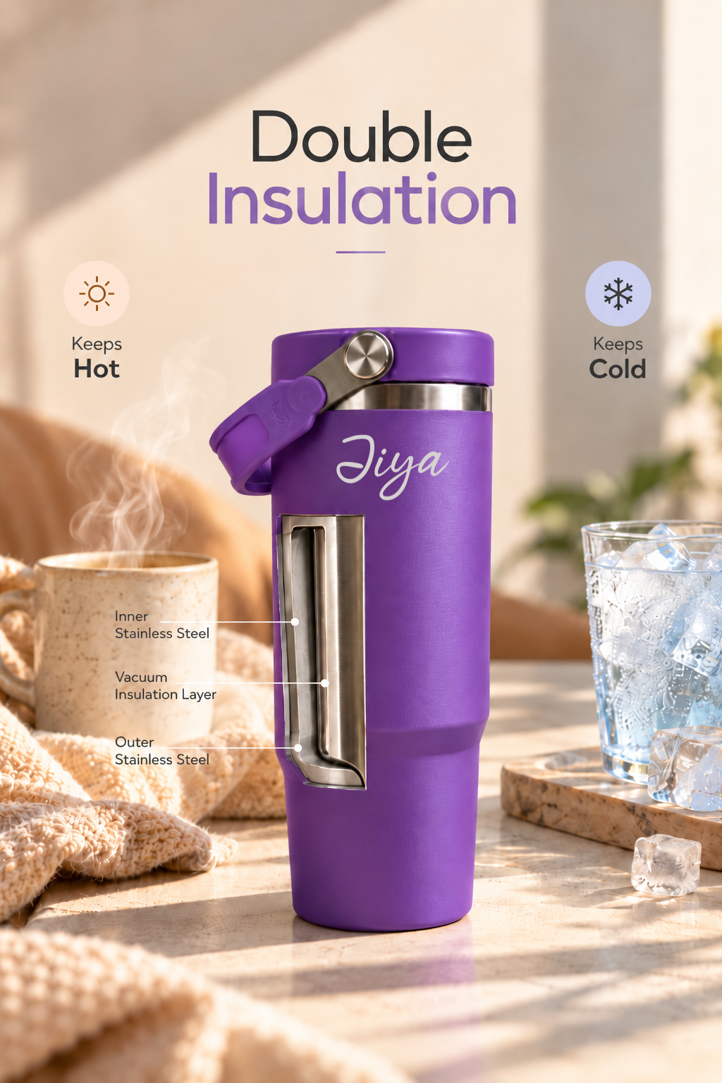 Personalized WayFay Double Walled Insulated 12 hrs+ Tumblers 1000 ML | 1 litre | Premium Gifting 1219 Avenue