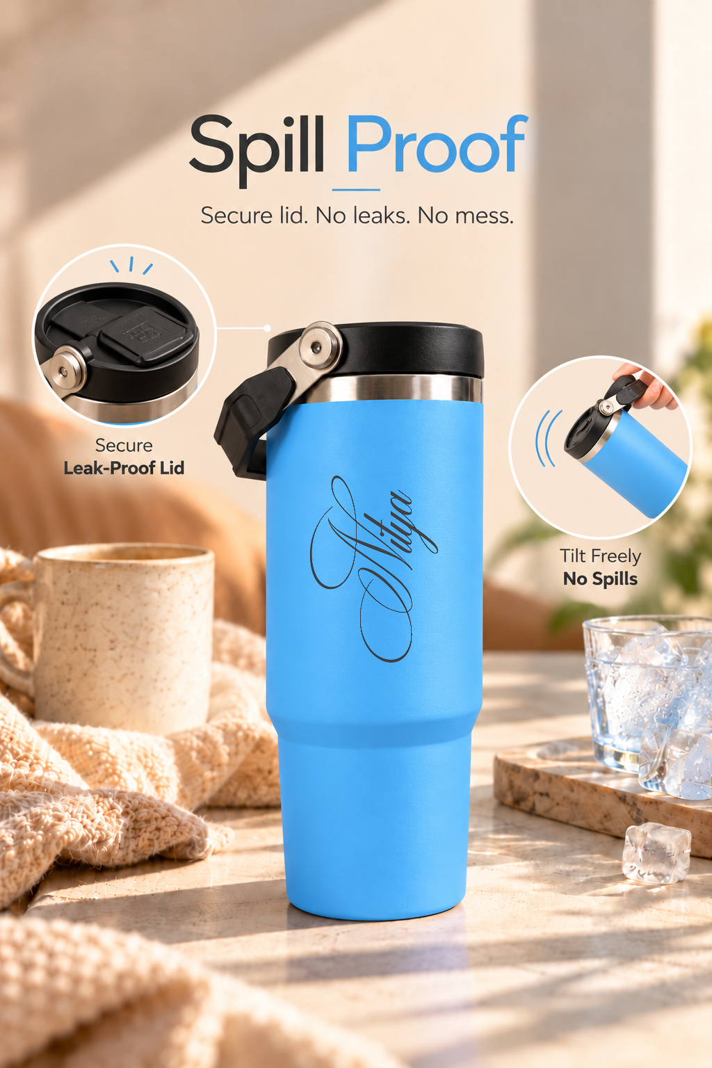 Personalized WayFay Double Walled Insulated 12 hrs+ Tumblers 1000 ML | 1 litre | Premium Gifting 1219 Avenue
