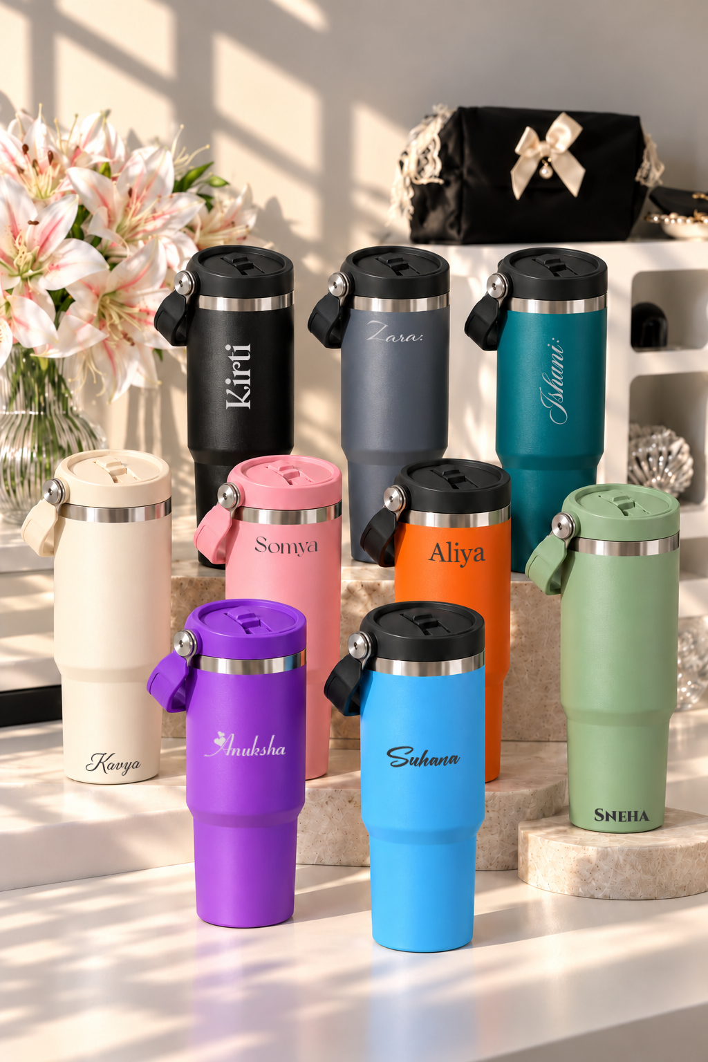 Personalized WayFay Double Walled Insulated 12 hrs+ Tumblers 1000 ML | 1 litre | Premium Gifting 1219 Avenue