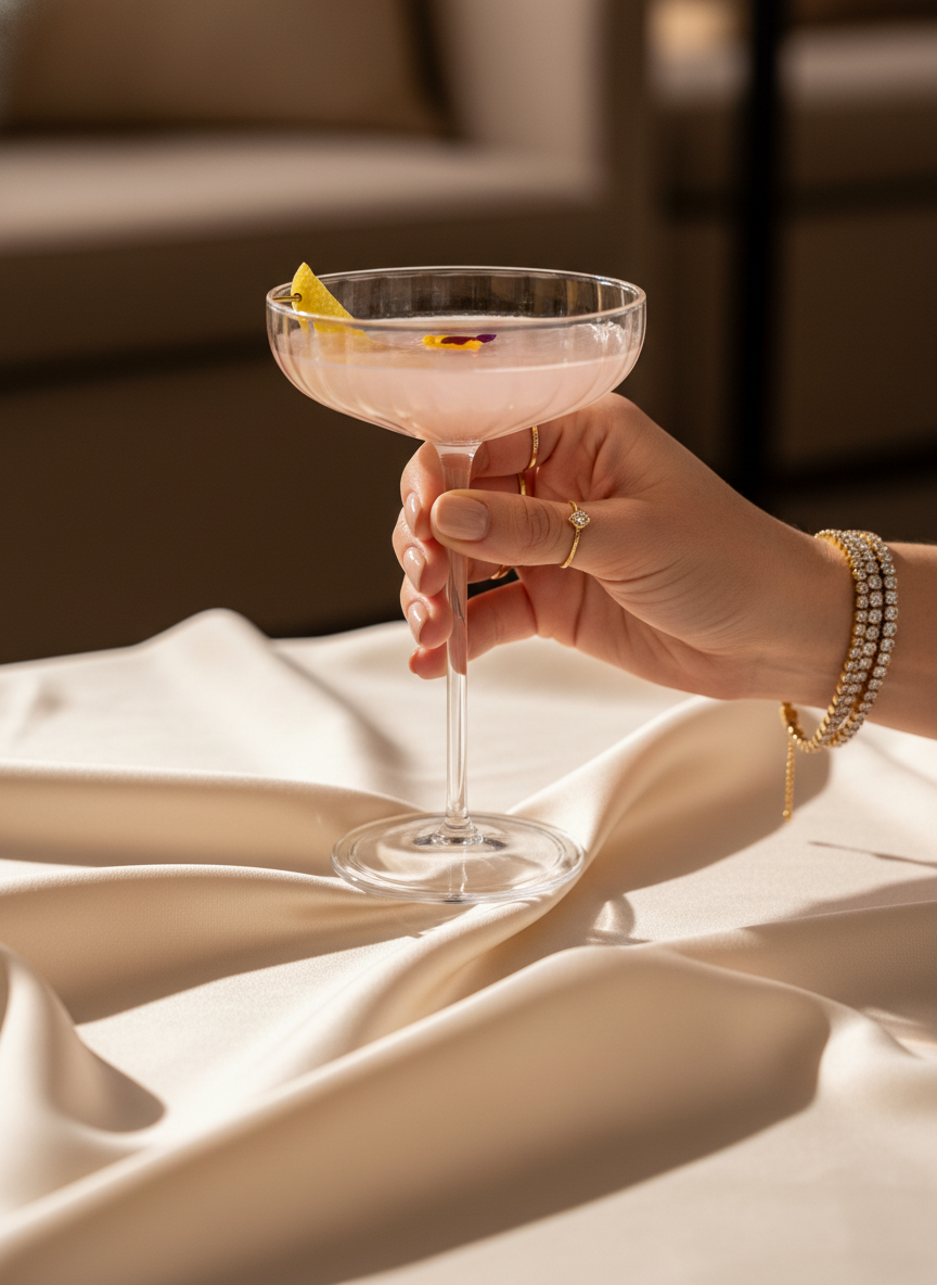 Premium Aurea Coupe Cocktail Glasses Set Of 2 | Elegant Stemware for Cocktails, Desserts & Celebrations 1219 Avenue India