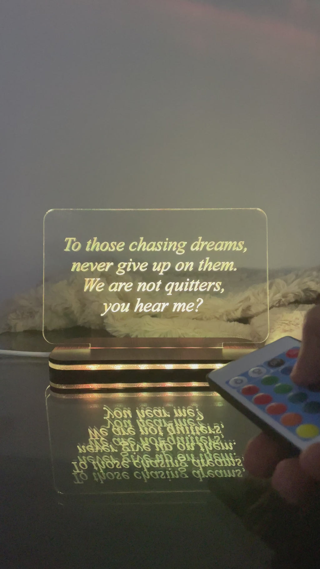 Personalized LED Side Table Lamp| Message/Quote Customized