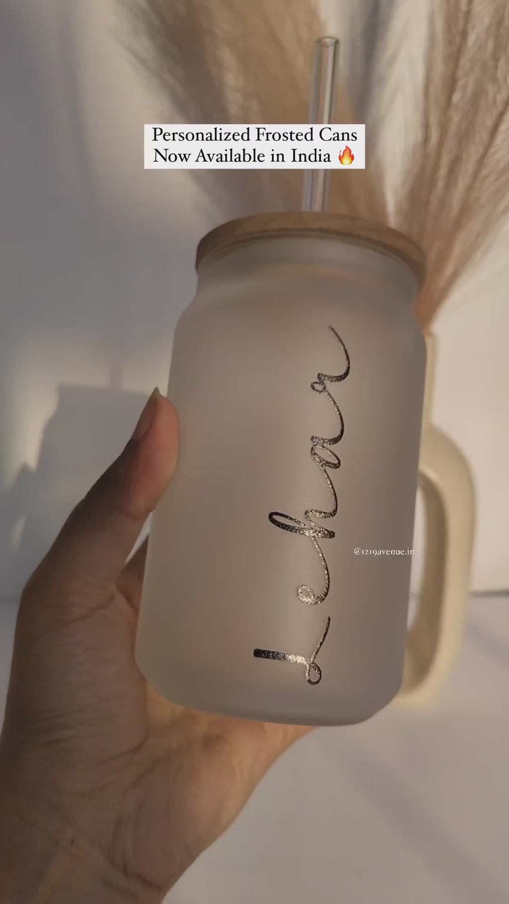 Personalized Frosted Can Sipper 500ml| Name Customized| Coffee Glass Tumbler with straw and lid 18oz