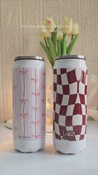 Ivora Metal Can Sipper 500 ML| Blush Bow Trail Print | Double Walled Hot And Cold Tumbler