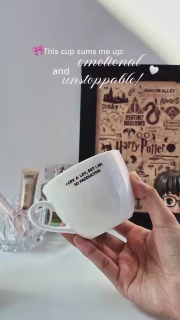 Benji Ceramic Cups |200ml |I Cry a Lot Permanent Print | Premium Ceramic Mugs
