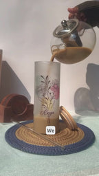 Personalized Frosted Grande Sipper 650 ml |Floral Ways | Coffee Glass Tumbler with straw and lid 22oz