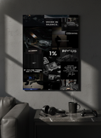 Printed 4K Ultra Gloss Metal Frame A3 Size | 1% Mindset Print | 1.2mm Premium Thickness Wall Frame (12x18 Inches) 1219 Avenue