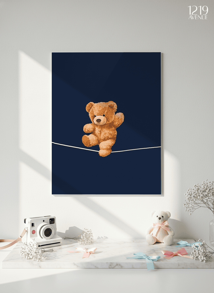 Printed 4K Ultra Gloss Metal Frame A3 Size | Bearly Holding Print | 1.2mm Premium Thickness Wall Frame (12x18 Inches) 1219 Avenue