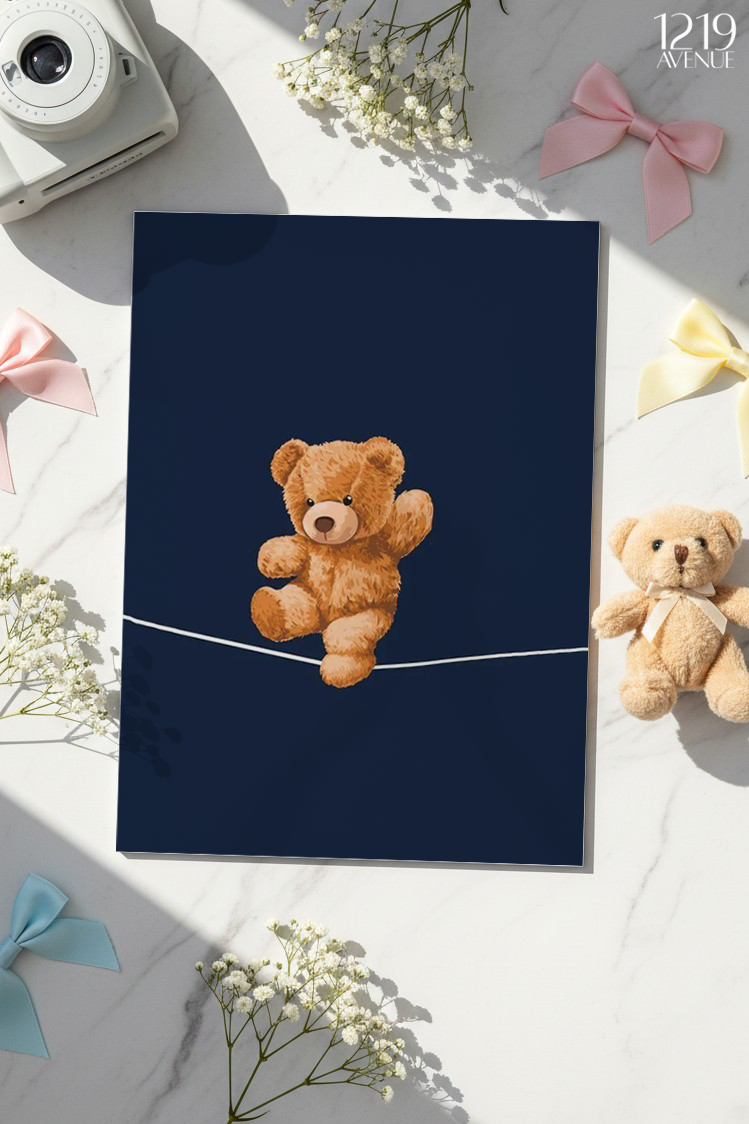 Printed 4K Ultra Gloss Metal Frame A3 Size | Bearly Holding Print | 1.2mm Premium Thickness Wall Frame (12x18 Inches) 1219 Avenue