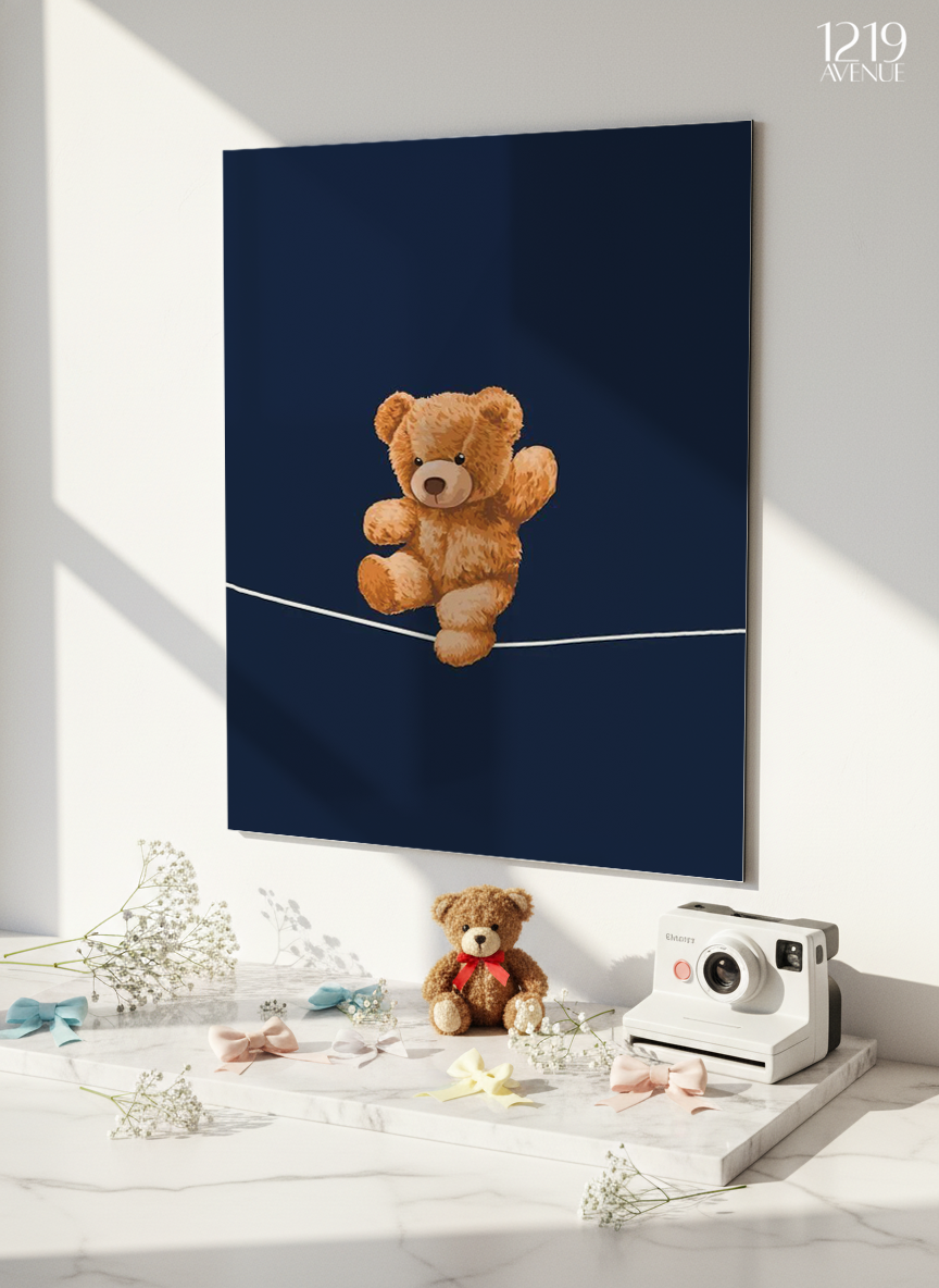 Printed 4K Ultra Gloss Metal Frame A3 Size | Bearly Holding Print | 1.2mm Premium Thickness Wall Frame (12x18 Inches) 1219 Avenue