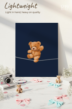 Printed 4K Ultra Gloss Metal Frame A3 Size | Bearly Holding Print | 1.2mm Premium Thickness Wall Frame (12x18 Inches) 1219 Avenue