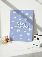 Printed 4K Ultra Gloss Metal Frame A3 Size | Blue Bloom Positivity Print | 1.2mm Premium Thickness Wall Frame (12x18 Inches) 1219 Avenue