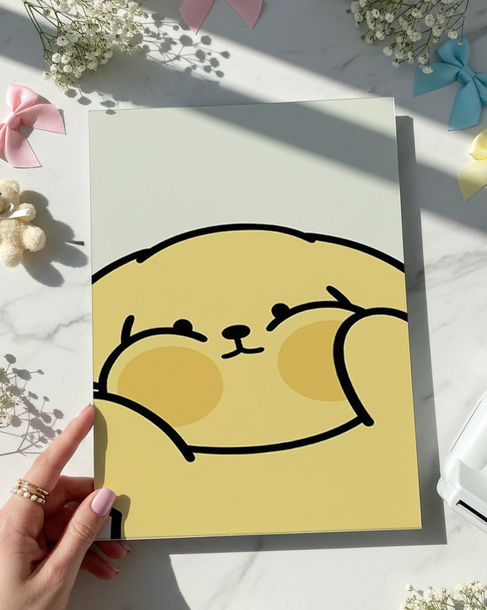 Printed 4K Ultra Gloss Metal Frame A3 Size | Chubby Cheeks Print | 1.2mm Premium Thickness Wall Frame (12x18 Inches) 1219 Avenue