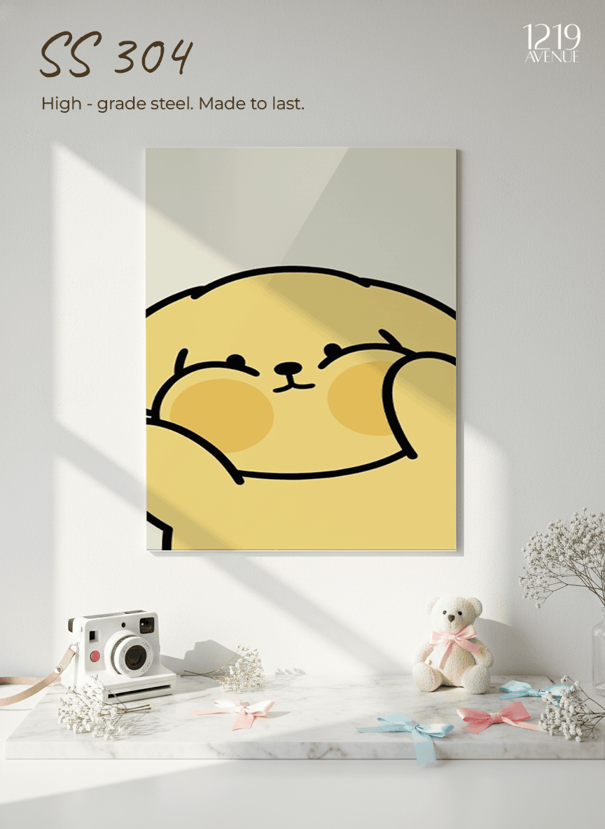 Printed 4K Ultra Gloss Metal Frame A3 Size | Chubby Cheeks Print | 1.2mm Premium Thickness Wall Frame (12x18 Inches) 1219 Avenue