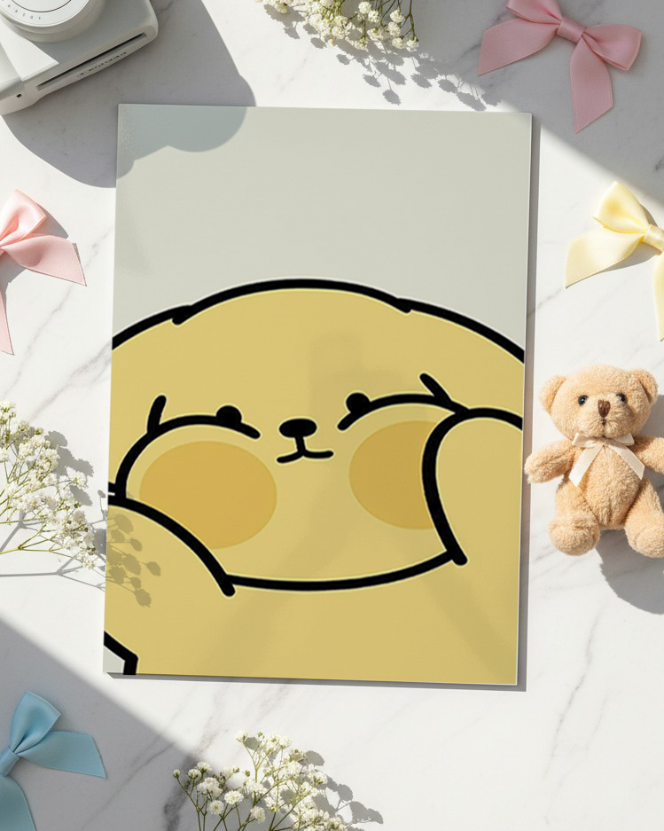 Printed 4K Ultra Gloss Metal Frame A3 Size | Chubby Cheeks Print | 1.2mm Premium Thickness Wall Frame (12x18 Inches) 1219 Avenue