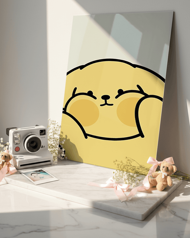 Printed 4K Ultra Gloss Metal Frame A3 Size | Chubby Cheeks Print | 1.2mm Premium Thickness Wall Frame (12x18 Inches) 1219 Avenue