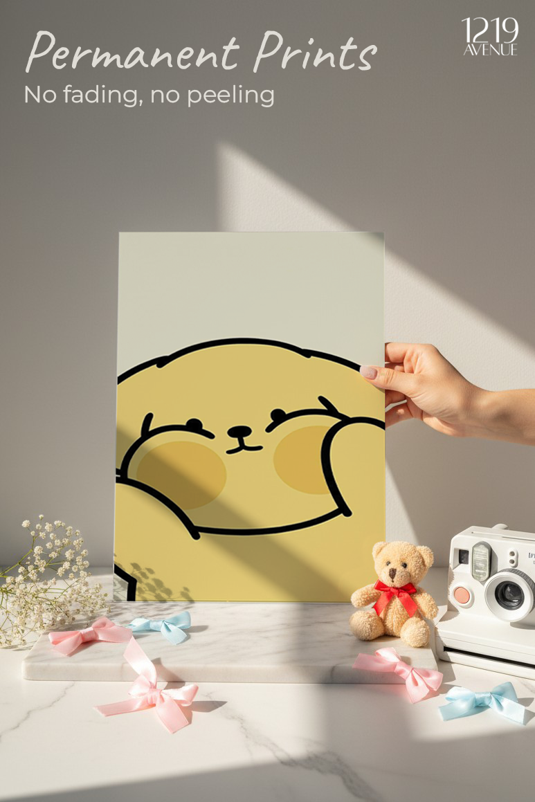 Printed 4K Ultra Gloss Metal Frame A3 Size | Chubby Cheeks Print | 1.2mm Premium Thickness Wall Frame (12x18 Inches) 1219 Avenue