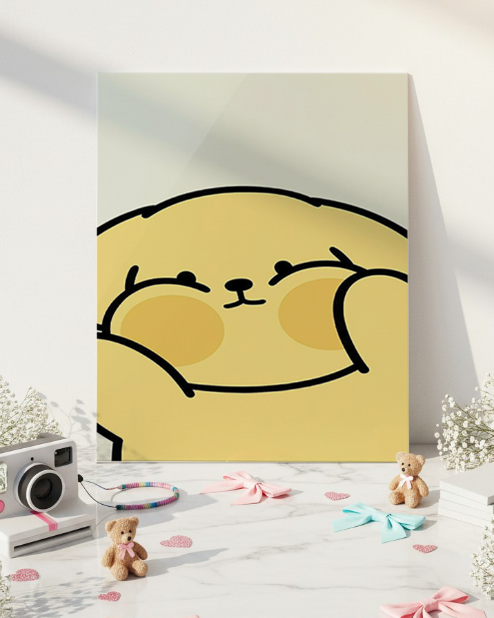 Printed 4K Ultra Gloss Metal Frame A3 Size | Chubby Cheeks Print | 1.2mm Premium Thickness Wall Frame (12x18 Inches) 1219 Avenue