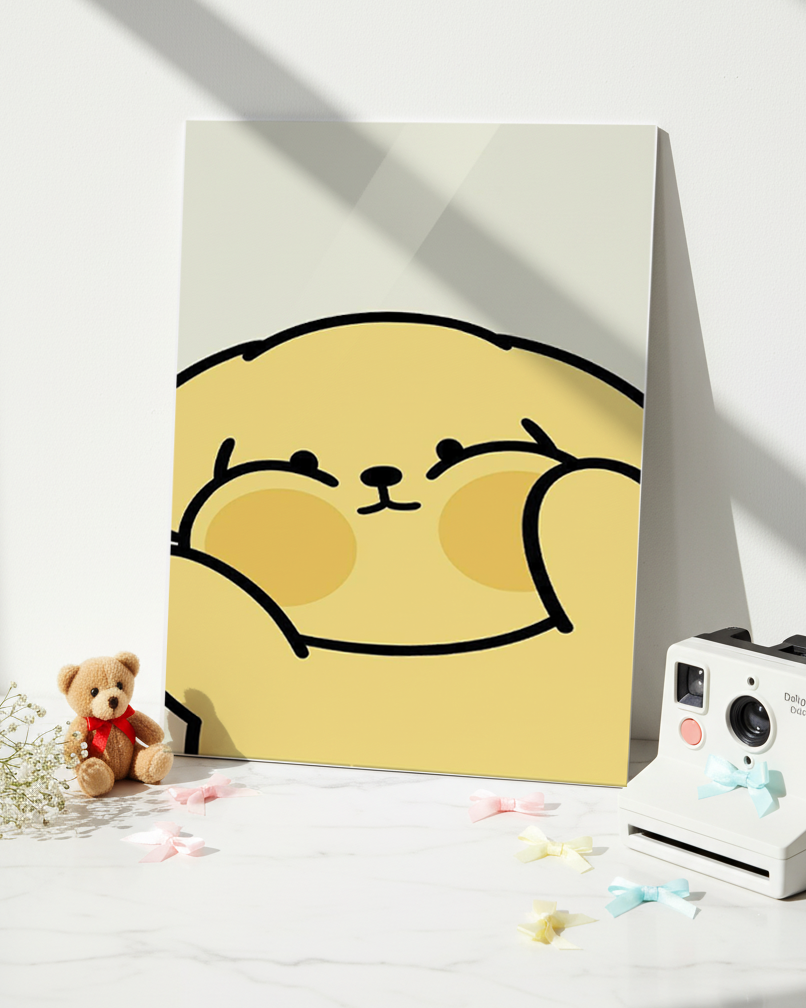 Printed 4K Ultra Gloss Metal Frame A3 Size | Chubby Cheeks Print | 1.2mm Premium Thickness Wall Frame (12x18 Inches) 1219 Avenue