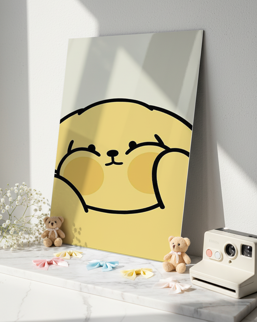 Printed 4K Ultra Gloss Metal Frame A3 Size | Chubby Cheeks Print | 1.2mm Premium Thickness Wall Frame (12x18 Inches) 1219 Avenue