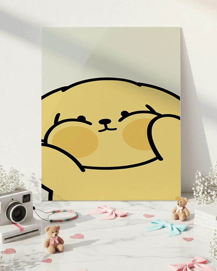 Printed 4K Ultra Gloss Metal Frame A3 Size | Chubby Cheeks Print | 1.2mm Premium Thickness Wall Frame (12x18 Inches) 1219 Avenue