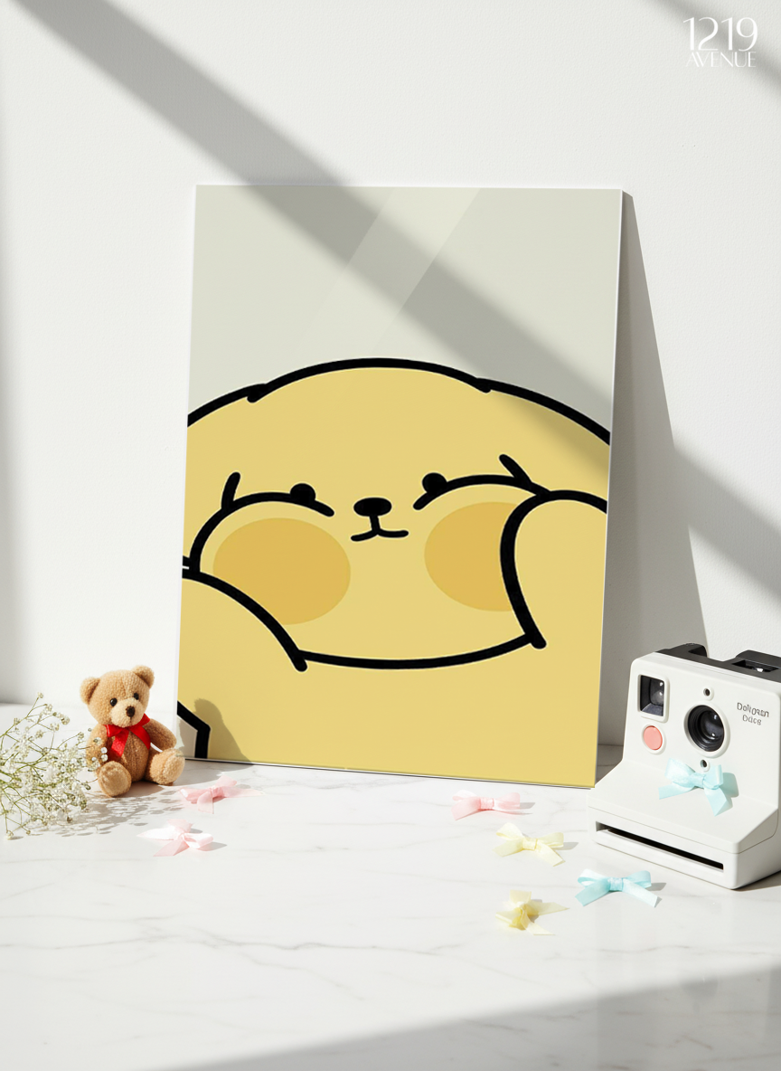 Printed 4K Ultra Gloss Metal Frame A3 Size | Chubby Cheeks Print | 1.2mm Premium Thickness Wall Frame (12x18 Inches) 1219 Avenue