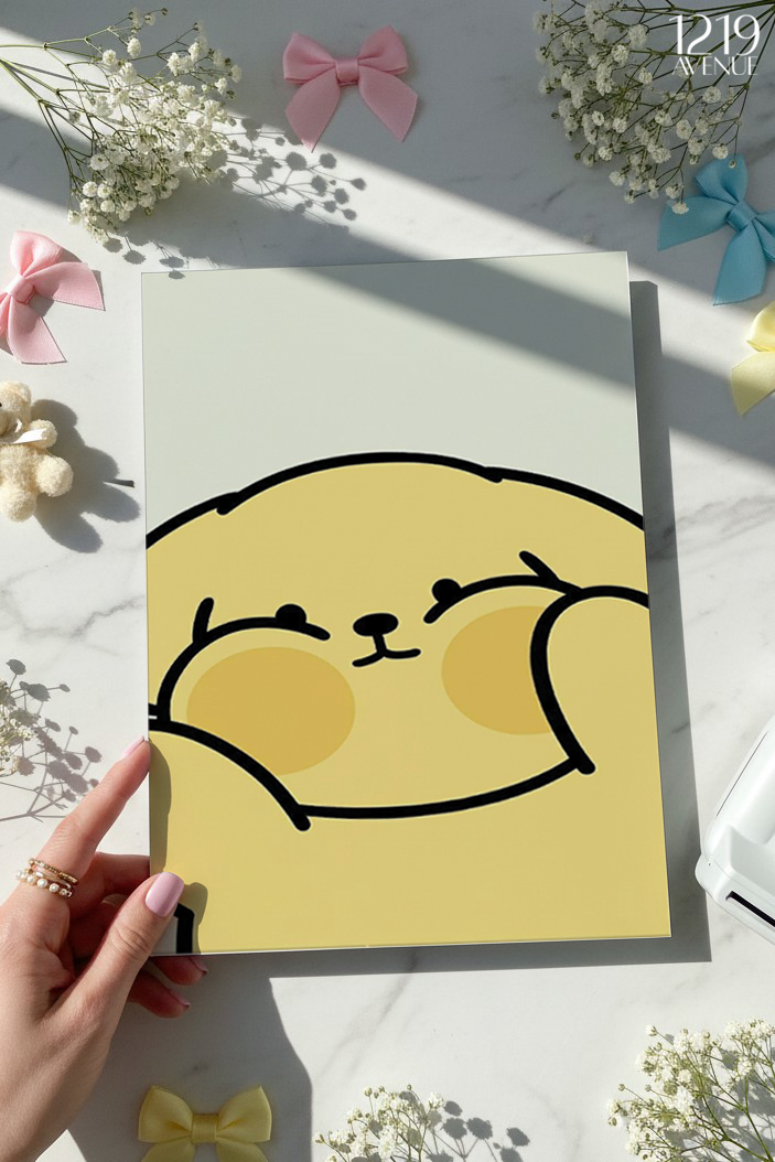 Printed 4K Ultra Gloss Metal Frame A3 Size | Chubby Cheeks Print | 1.2mm Premium Thickness Wall Frame (12x18 Inches) 1219 Avenue