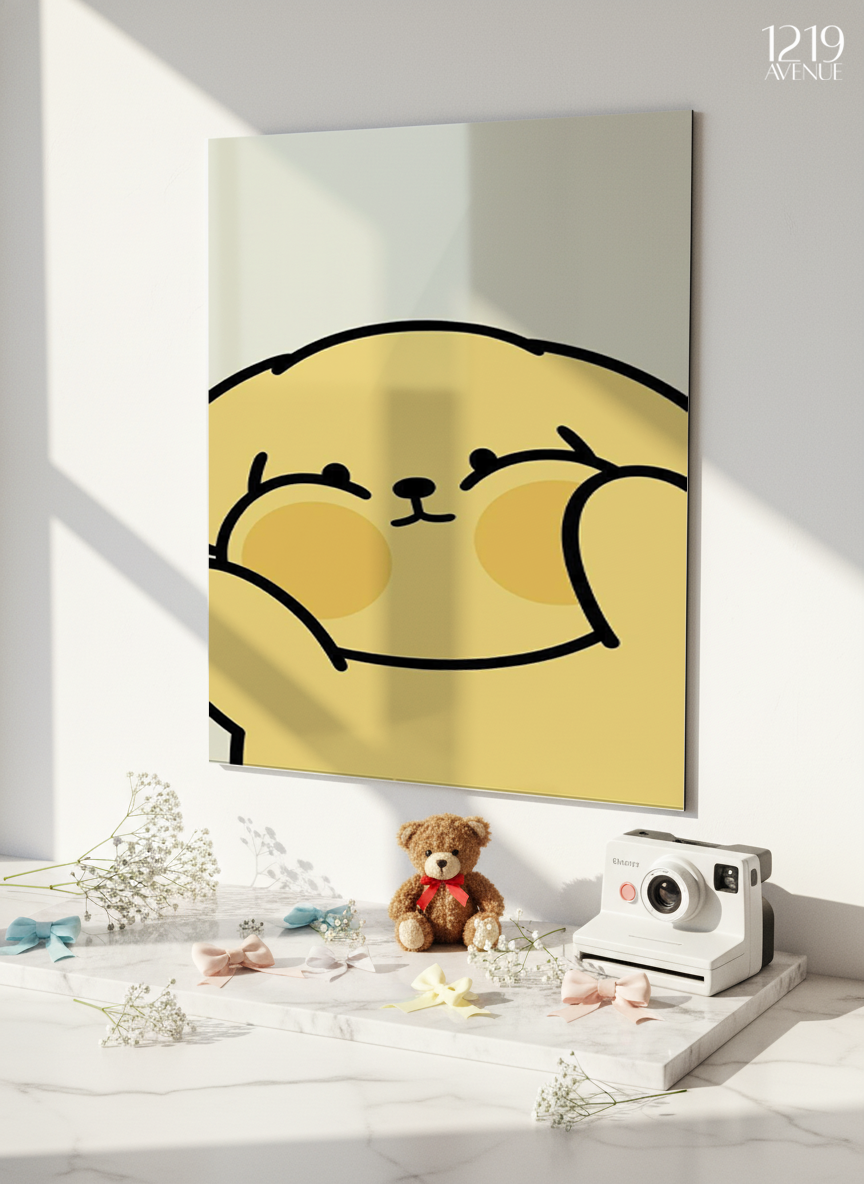 Printed 4K Ultra Gloss Metal Frame A3 Size | Chubby Cheeks Print | 1.2mm Premium Thickness Wall Frame (12x18 Inches) 1219 Avenue