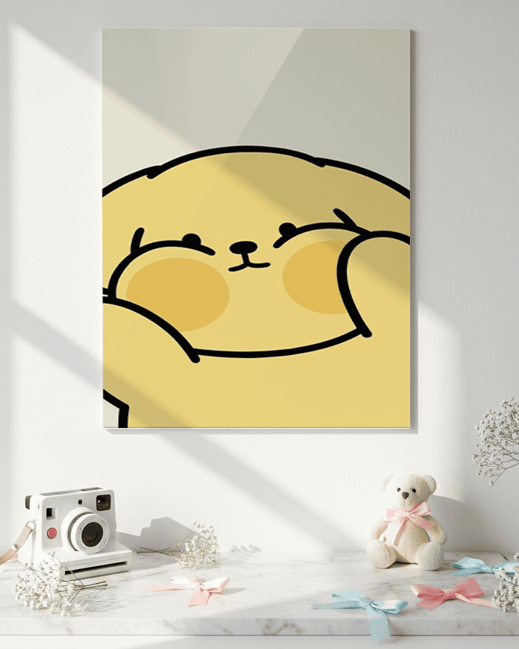 Printed 4K Ultra Gloss Metal Frame A3 Size | Chubby Cheeks Print | 1.2mm Premium Thickness Wall Frame (12x18 Inches) 1219 Avenue