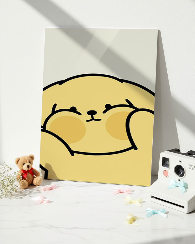 Printed 4K Ultra Gloss Metal Frame A3 Size | Chubby Cheeks Print | 1.2mm Premium Thickness Wall Frame (12x18 Inches) 1219 Avenue
