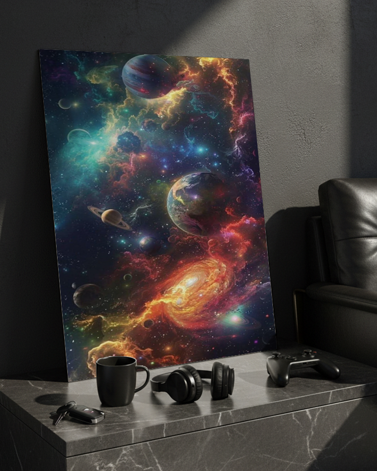 Printed 4K Ultra Gloss Metal Frame A3 Size | Cosmic Dreamscape Print | 1.2mm Premium Thickness Wall Frame (12x18 Inches) 1219 Avenue