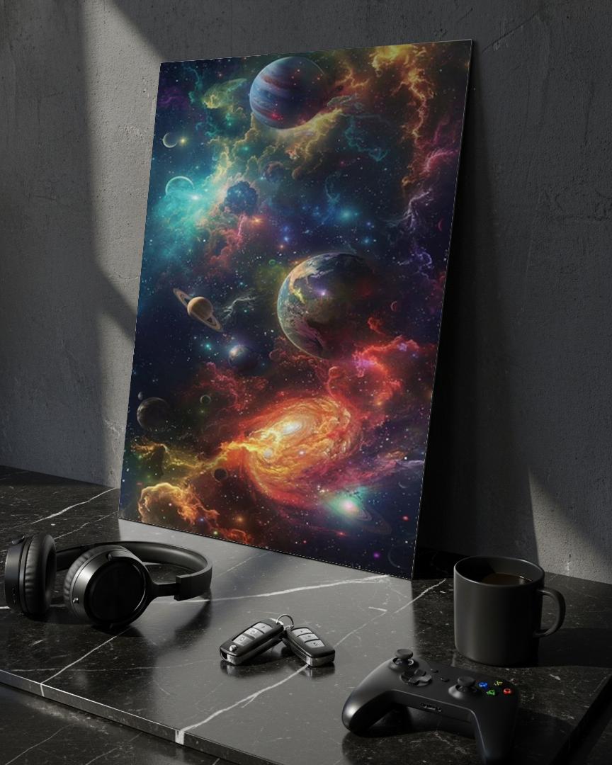 Printed 4K Ultra Gloss Metal Frame A3 Size | Cosmic Dreamscape Print | 1.2mm Premium Thickness Wall Frame (12x18 Inches) 1219 Avenue