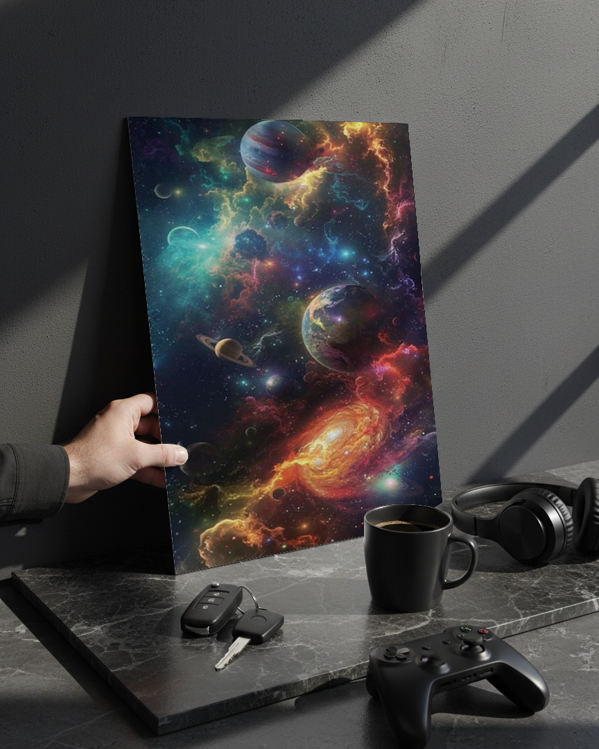 Printed 4K Ultra Gloss Metal Frame A3 Size | Cosmic Dreamscape Print | 1.2mm Premium Thickness Wall Frame (12x18 Inches) 1219 Avenue