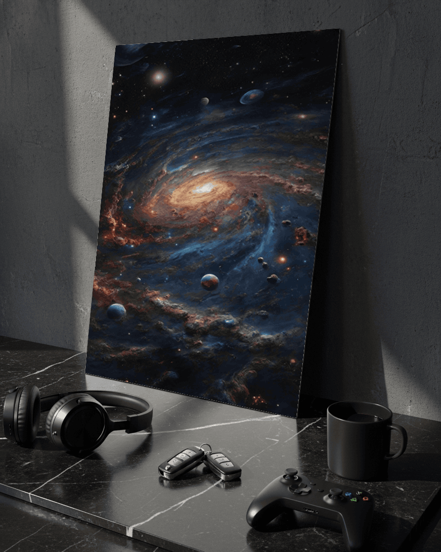 Printed 4K Ultra Gloss Metal Frame A3 Size | Cosmic Infinity Vibes Print | 1.2mm Premium Thickness Wall Frame (12x18 Inches) 1219 Avenue