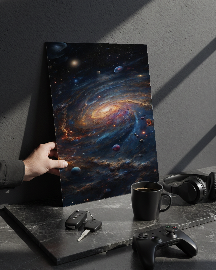 Printed 4K Ultra Gloss Metal Frame A3 Size | Cosmic Infinity Vibes Print | 1.2mm Premium Thickness Wall Frame (12x18 Inches) 1219 Avenue