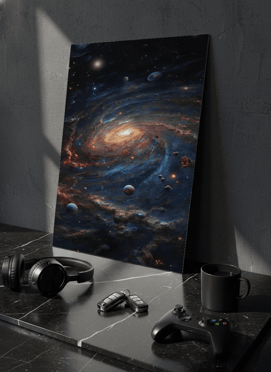 Printed 4K Ultra Gloss Metal Frame A3 Size | Cosmic Infinity Vibes Print | 1.2mm Premium Thickness Wall Frame (12x18 Inches) 1219 Avenue
