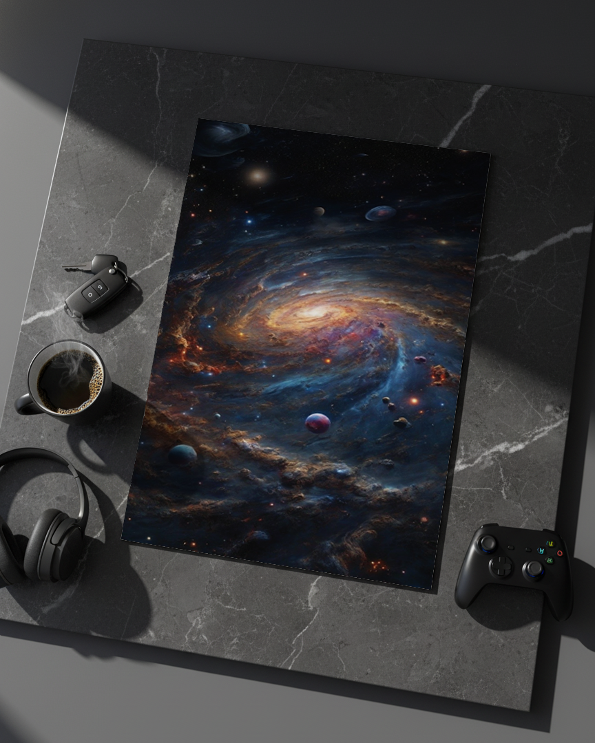 Printed 4K Ultra Gloss Metal Frame A3 Size | Cosmic Infinity Vibes Print | 1.2mm Premium Thickness Wall Frame (12x18 Inches) 1219 Avenue