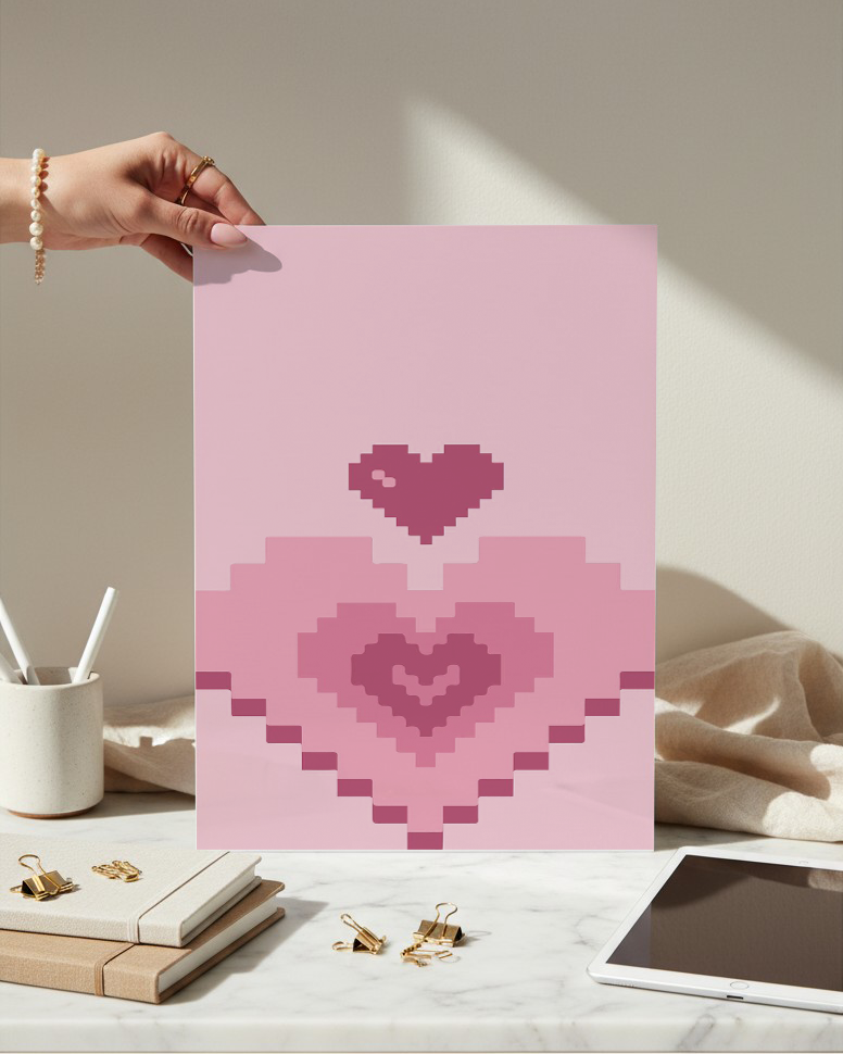 Printed 4K Ultra Gloss Metal Frame A3 Size | Digital Love Print | 1.2mm Premium Thickness Wall Frame (12x18 Inches) 1219 Avenue