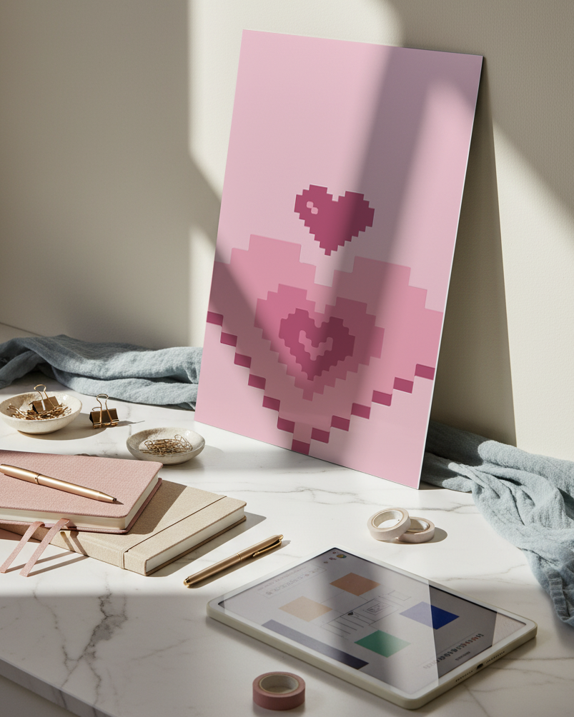Printed 4K Ultra Gloss Metal Frame A3 Size | Digital Love Print | 1.2mm Premium Thickness Wall Frame (12x18 Inches) 1219 Avenue