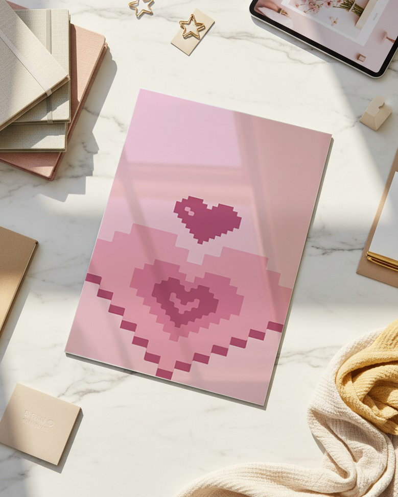 Printed 4K Ultra Gloss Metal Frame A3 Size | Digital Love Print | 1.2mm Premium Thickness Wall Frame (12x18 Inches) 1219 Avenue