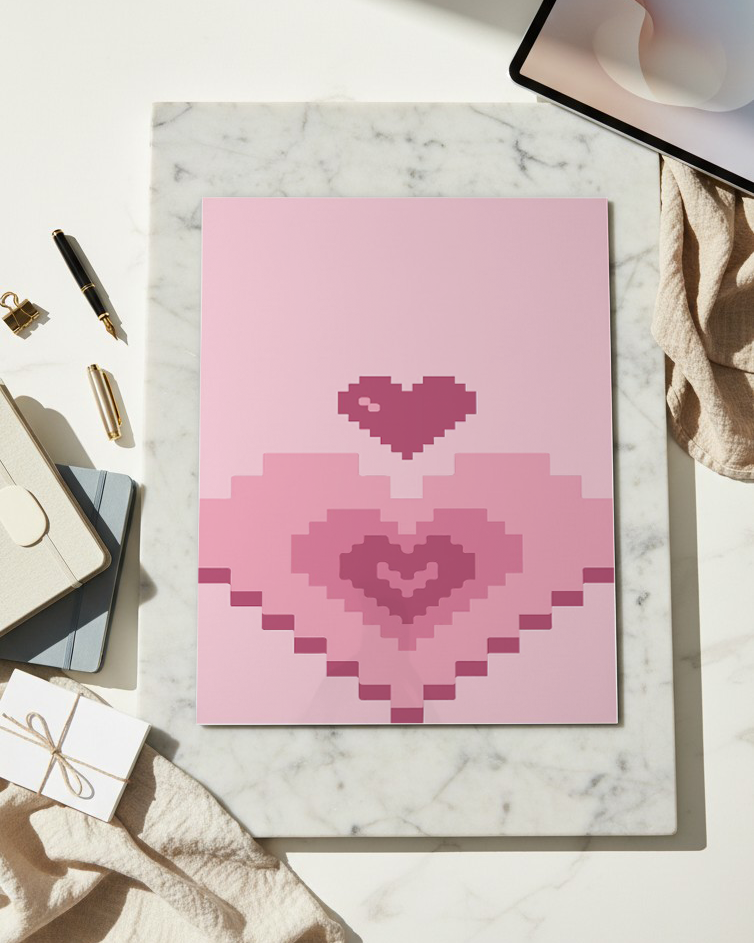 Printed 4K Ultra Gloss Metal Frame A3 Size | Digital Love Print | 1.2mm Premium Thickness Wall Frame (12x18 Inches) 1219 Avenue