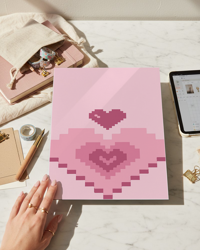 Printed 4K Ultra Gloss Metal Frame A3 Size | Digital Love Print | 1.2mm Premium Thickness Wall Frame (12x18 Inches) 1219 Avenue