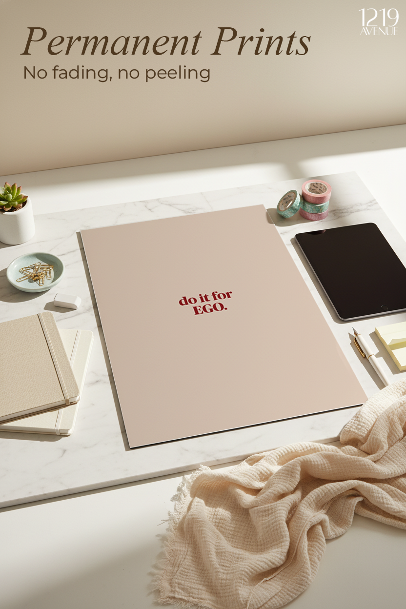 Printed 4K Ultra Gloss Metal Frame A3 Size | Ego Wins Print | 1.2mm Premium Thickness Wall Frame (12x18 Inches) 1219 Avenue