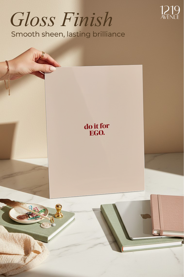 Printed 4K Ultra Gloss Metal Frame A3 Size | Ego Wins Print | 1.2mm Premium Thickness Wall Frame (12x18 Inches) 1219 Avenue
