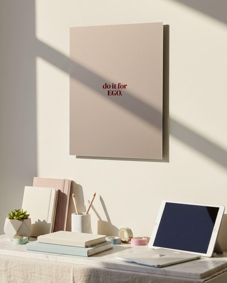 Printed 4K Ultra Gloss Metal Frame A3 Size | Ego Wins Print | 1.2mm Premium Thickness Wall Frame (12x18 Inches) 1219 Avenue