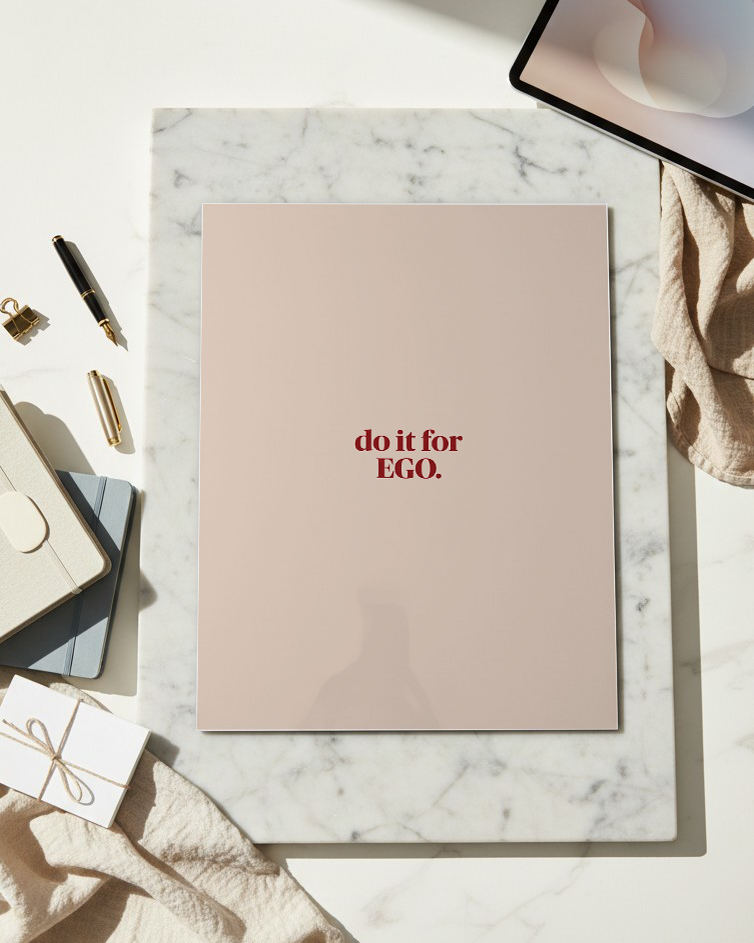 Printed 4K Ultra Gloss Metal Frame A3 Size | Ego Wins Print | 1.2mm Premium Thickness Wall Frame (12x18 Inches) 1219 Avenue
