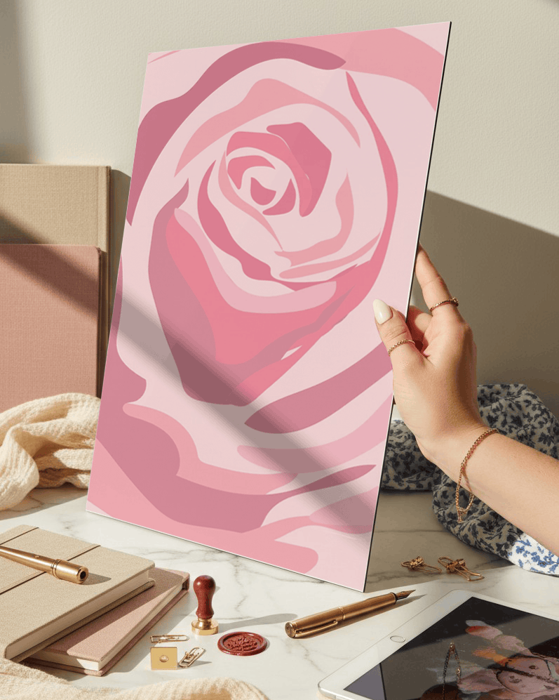 Printed 4K Ultra Gloss Metal Frame A3 Size | Endless Rose Print | 1.2mm Premium Thickness Wall Frame (12x18 Inches) 1219 Avenue