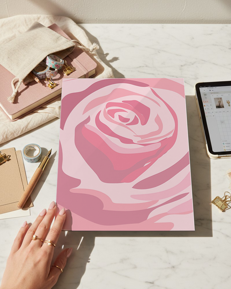 Printed 4K Ultra Gloss Metal Frame A3 Size | Endless Rose Print | 1.2mm Premium Thickness Wall Frame (12x18 Inches) 1219 Avenue