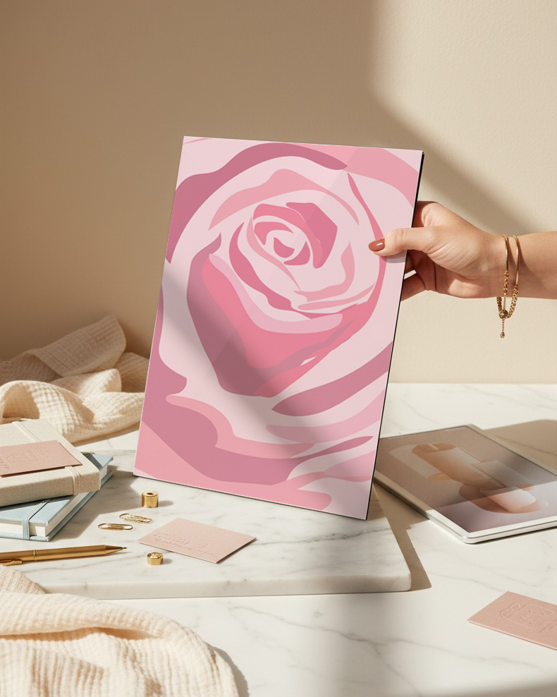 Printed 4K Ultra Gloss Metal Frame A3 Size | Endless Rose Print | 1.2mm Premium Thickness Wall Frame (12x18 Inches) 1219 Avenue